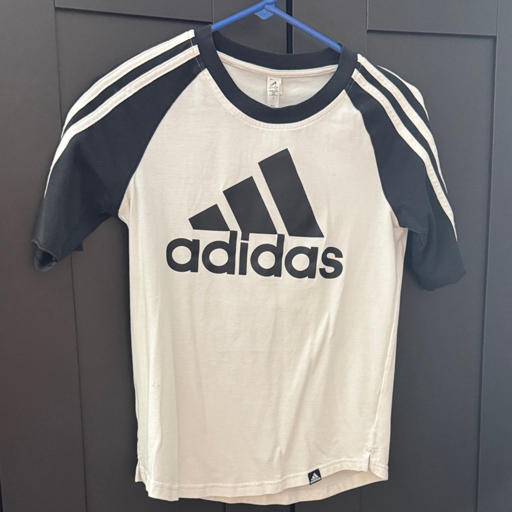 Adidas Kids Black and White Logo Tee